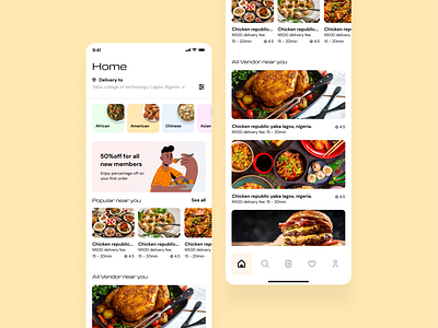 Food Delivery UI 3d animation app branding design graphic design icon illustration logo motion graphics typography ui ux vector