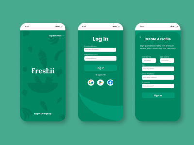 Grocery App- Sign Up and Login Page clone design figma graphic design ui ux