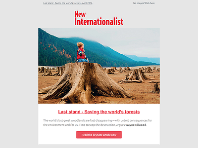 New Internationalist email newsletter redesign