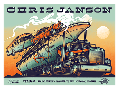 Chris Janson Poster Design airstream country country music illustration logo nashville poster poster design semi tractor trailer truck