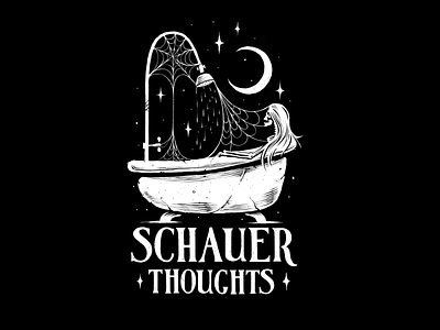 Merch for Sarah Schauer! apparel design bathtub logo design shower skeleton logo stars water