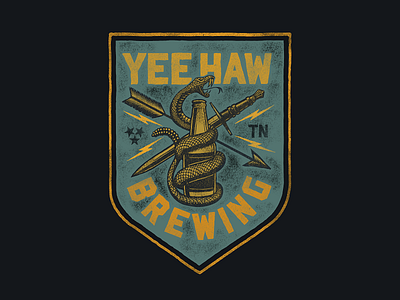 Yee-Haw Brewing Banner Design badgedesign beer brewery knife snake snake logo