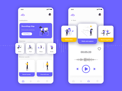 Audiosphere App app audiosphere design graphic design mobile smartphone sound soundscape ui ux