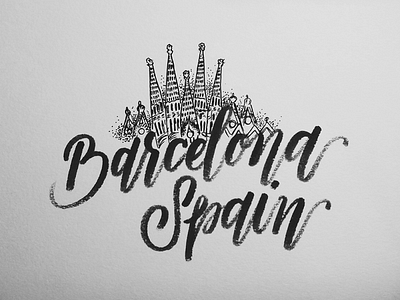 Barcelona Spain Lettering