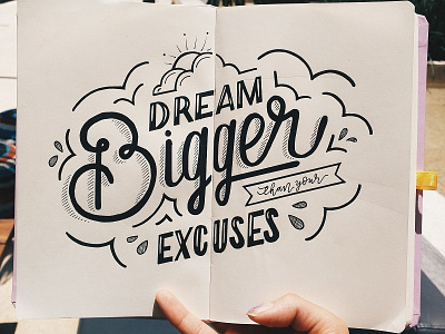 DREAM BIG calligraphy handlettering lettering typography