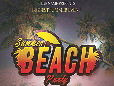 Summer Beach Party Flyer bar beach beach party champagne coast flyer girl hits holiday hot ladies light