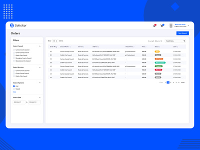 User Dashboard - Solicitor