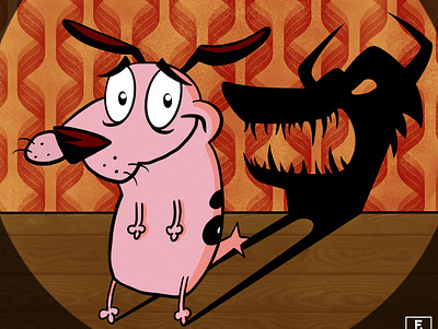 Courage the Cowardly Dog - Illustration 2d 3d animation art artwork cartoon cartoons characterdesign comic book courage dog digital art graphic design illustration illustrator ipadpro procreate procreate app