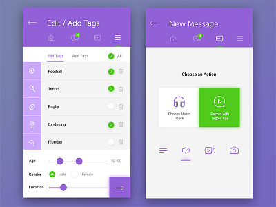 Tagme: Mobile App app connection dashboard flat ios material mobile social