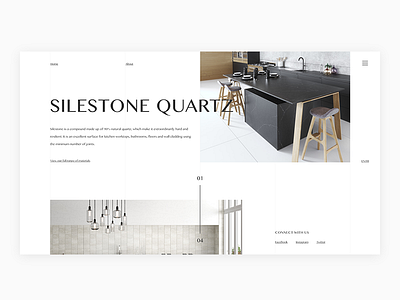 Silestone Homepage concept kitchen layout minimal modern ui ux web design