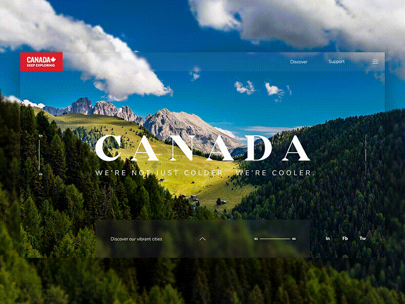Canada Tourism Landing Page Animation