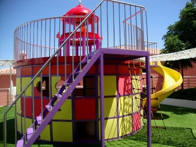 CCV Lagos Exhibit "The Lighthouse" - Playground cooperative exhibit kids ladder lawn lighthouse playground rope slide staircase stairs synthetic team tower
