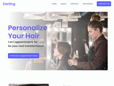 Darling Salon Landing Page