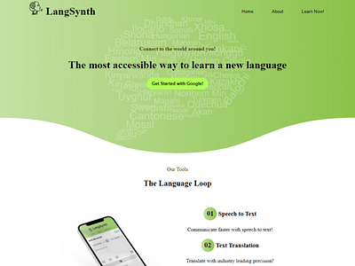 Language Learning Website web design