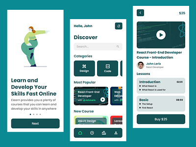 Online Course App app card class course courses design graphic design knowledge learn lessons mobile mobiledesign phone typography ui uidesign ux uxdesign