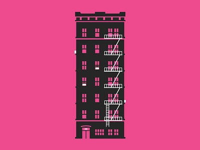 Urban Apartment Building architecture building city cityscape design flat design graphic design graphics icon icon design illustration neighborhood nyc pink urban vector