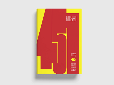 Redesign of "Fahrenheit 451" book cover book bookcover bookcoverdesign books color cover design graphic design red typographic typography yellow