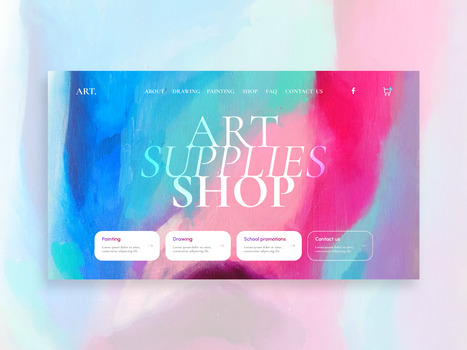 Art Supplies Shop Homepage by Jonathan Notay on Dribbble