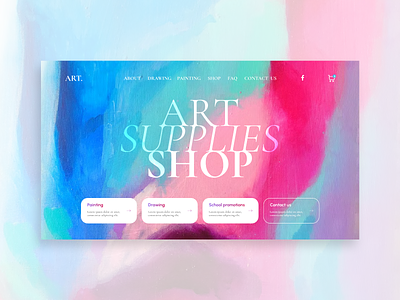Art Supplies Shop - Homepage adobe xd design digital flat flat design homepage minimal ui ux web webdesign website