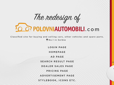 Polovni automobili - redesign website app car car site graphic design homepage layout pages pricing page product page redesign result page template used cars ux web web design