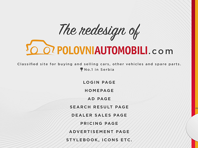 Polovni automobili - redesign website