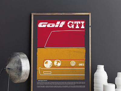 Golf GTI MK II minimalistic poster design