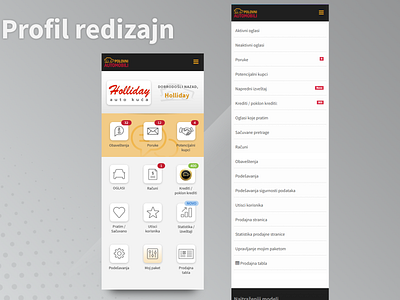 Mobile site profile page redesign new/old app graphic design icon illustrator photoshop profile ui ux vector website