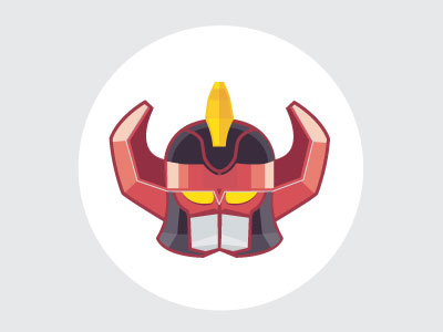 MMPR Megazord Head design illustrator vector