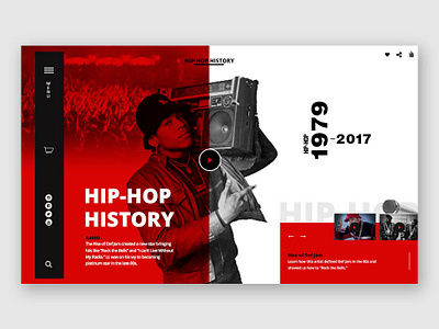 Week 1 UI Lessons- Hip Hop History clean design landing page ui ux webdesign