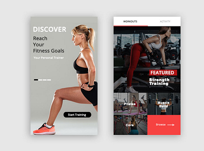 Fitness Mobile App Layout adobe photoshop branding clean ui design illustrator ui ui patterns uidesign uipractice ux webdesign