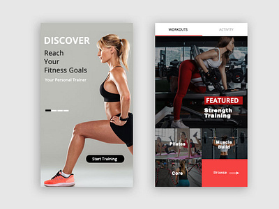 Fitness Mobile App Layout