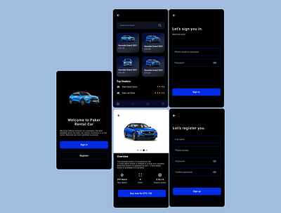 Car Rental App app design typography ui ux