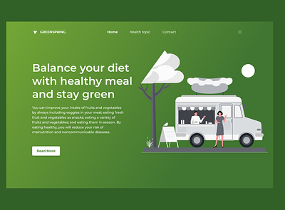 Landing page for Diet insight website app design typography ui ux