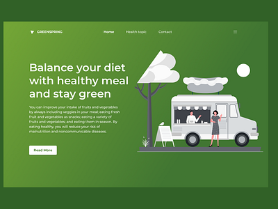 Landing page for Diet insight website