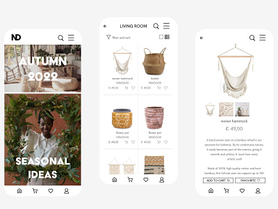 NOMAD - interior decorations shopping app adobe illustrator adobe xd architecture design interior ui ui design