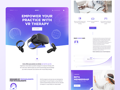 Website design for VR therapy technological startup