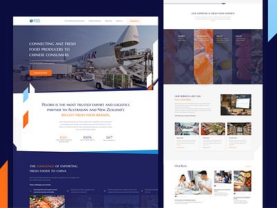 Website Design for International Export and Logistics company b2b b2b design design designer food delivery landing landing page logistics transport ui ui design uiux ux web web designer webdesign