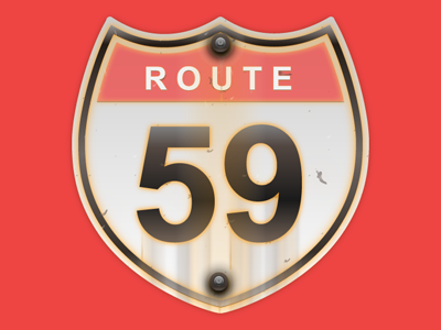 Route 59 road route sign