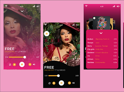 Audio Player graphic design illustration ui ux