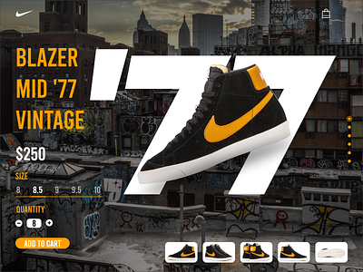 Product Page canada graffiti nike oldschool page product shoes toronto ui ui design