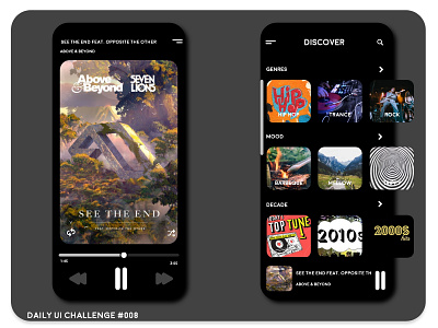 Daily UI Challenge #008: Music Player appdesign canada clean dark ui designs dribbble minimal music music app player theme toronto ui