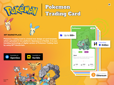 Pokemon Trading Card - NFT design ethereum game illustration layout design nft pokemon