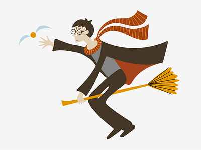 A series of illustrations dedicated to Harry Potter's universe. adobe illustrator broom character design fanart fantasy graphic design harry potter hogwarts huion tablet illustration magic quidditch vector