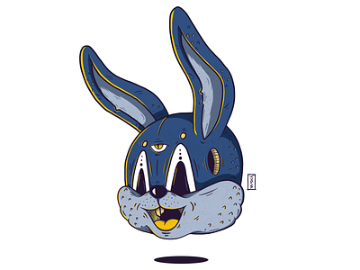 Bunny v2 animal apparel apple pencil branding bunny clean design edgy floating grunge head illustration illustrator ipad pro logo rabbit shading skate tattoo vector