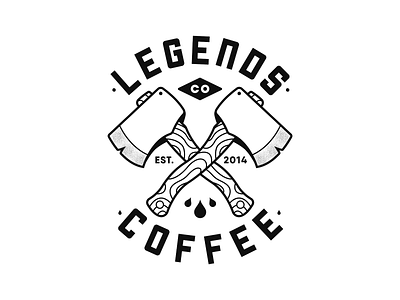 Legends Coffee Re-brand axes brand branding clean coffee coffee shop design icon identity illustration illustrator logo logo deisgn logomark logotype monogram type typogaphy vector vintage logo