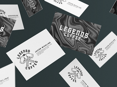 Legends Coffee Business Cards brand identity brand strategy branding clean coffee coffee bag coffee shop design drink graphic design identity illustration illustrator label liquid logo package packaging texture typography