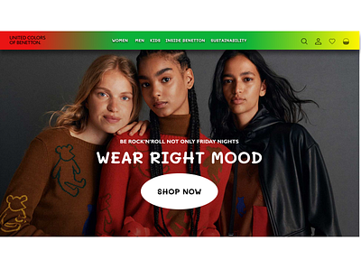 Benetton Main page Redesign & Improvements animation branding css html mobile design redesign responsive design ui design ux design web design web page