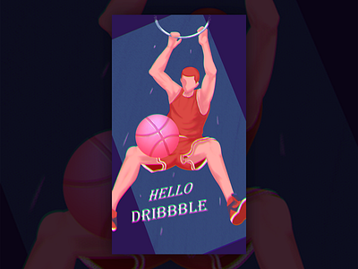hello dribbble illustration