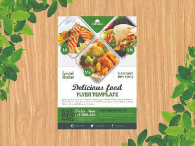 Resturent  Flyer Mockup Design