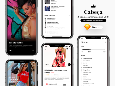 Cabeça - iPhone e-commerce app UI Kit ecommerce iphonex mobile app sketch ui uikit ux